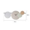 Elegáns dekoratív fém falióra, 75 cm átmérőjű, kézzel festett, csendes működésű, zöld/barna/kék | 100% fém, 1,5 mm vastag | Tökéletes otthoni dekorációhoz