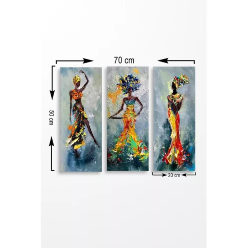 Elegant decorativ MDF set de pictură (3 buc.), fiecare 20 x 50 cm | 100% MDF, 3 mm gros | perfect a amenajare interioară și a artă pentru iubitori, stilat și unic design
