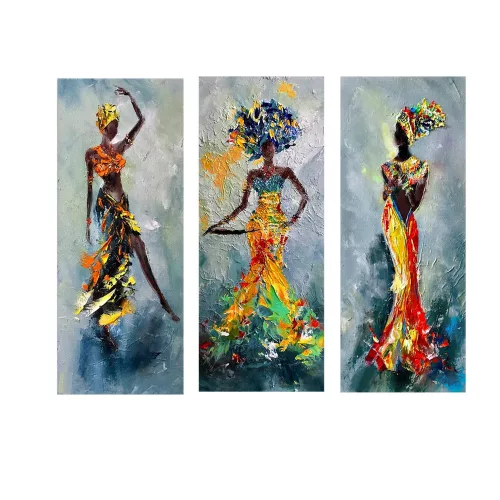 Elegant decorativ MDF set de pictură (3 buc.), fiecare 20 x 50 cm | 100% MDF, 3 mm gros | perfect a amenajare interioară și a artă pentru iubitori, stilat și unic design