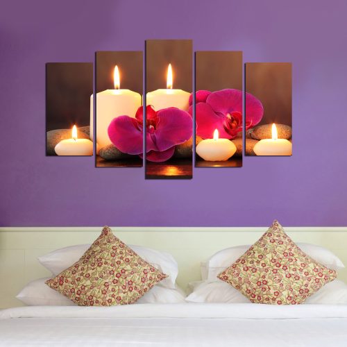 Elegáns Dekoratív MDF festmények (5 db), 100% MDF, 3 mm vastag | Méretek: 20x60 cm, 20x50 cm, 20x40 cm | Teljes méret: 110x60 cm | Tökéletes otthoni dekorációhoz