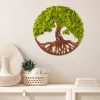 Kézzel készített dekoratív falkiegészítő, zöld, 44 x 1 x 44 cm | 100% MDF/MOSS, 6 mm Vastagság | Egyedi színváltozatok a stílusos lakberendezéshez