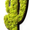 Kézzel készített dekoratív falkiegészítő, zöld-fehér, 34 x 1,6 x 45 cm | 100% MDF/MOSS, 9 mm vastag | Egyedi színváltozatok a stílusos lakberendezéshez
