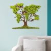 Kézzel készített dekoratív falkiegészítő, zöld és barna, 71 x 1 x 59 cm | 100% MDF/MOSS, 6 mm vastag | Egyedi dizájn természetes variációkkal a lakberendezéshez