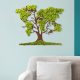 Kézzel készített dekoratív falkiegészítő, zöld és barna, 71 x 1 x 59 cm | 100% MDF/MOSS, 6 mm vastag | Egyedi dizájn természetes variációkkal a lakberendezéshez