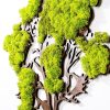 Kézzel készített dekoratív falkiegészítő, zöld és barna, 71 x 1 x 59 cm | 100% MDF/MOSS, 6 mm vastag | Egyedi dizájn természetes variációkkal a lakberendezéshez