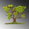 Kézzel készített dekoratív falkiegészítő, zöld és barna, 71 x 1 x 59 cm | 100% MDF/MOSS, 6 mm vastag | Egyedi dizájn természetes variációkkal a lakberendezéshez