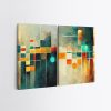 Elegáns dekoratív vászonfestmények (2 db), 50 x 70 cm, 100% vászon és fakeret | Tökéletes lakberendezéshez és modern esztétikához