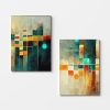 Elegáns dekoratív vászonfestmények (2 db), 50 x 70 cm, 100% vászon és fakeret | Tökéletes lakberendezéshez és modern esztétikához