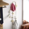Elegáns arany fém fali kampó, 28 x 5 cm, magasság 70 cm | Tartós Ø9 mm Test, Max 10 kg Terhelhetőség | Tökéletes otthoni és irodai dekorációhoz