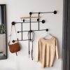 Tartós fém fali kampó, fekete, 112 x 64 x 10 cm | 100% fém, 10 mm vastagság | 10 kg-ig tart | Ideális otthoni és irodai szervezéshez