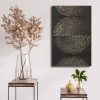 Elegáns dekoratív vászonfestmény, 45 x 70 cm | 100% vászon (2,8 mm) és fenyőfa keret (22 mm) | Arany, fehér és fekete színek a stílusos lakberendezéshez