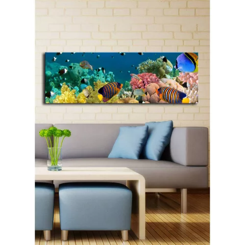 Dekoratív LED-es világítóvászon festmény, 30 x 90 cm, 100% velúr vászon, fa keret (3 cm), elemes, be-/kikapcsolóval, tökéletes otthoni dekorációhoz