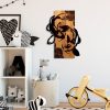 Elegáns dekoratív fa falkiegészítő, dió és fekete, 43 x 58 x 3 cm | 50% fa (3 cm) és 50% fém (1,5 cm) | Egyedi dizájn a stílusos lakberendezéshez