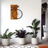 Elegáns dekoratív fa falkiegészítő, 45 x 58 cm | 50% fa (3 cm vastag) és 50% fém | Dió és fekete kivitel, egyedi textúra-variációk