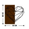 Elegáns dekoratív fa falkiegészítő, 58 x 58 cm | 50% fa (3 cm vastag) és 50% fém | Egyedi dió-fekete dizájn, bármilyen térbe tökéletes