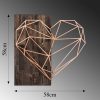 Elegáns dekoratív fa falkiegészítő, 58 x 58 cm, dió és réz | 50% fa (3 cm) és 50% fém (1,5 mm) | Falra szerelhető, egyedi kialakítás