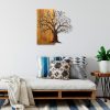 Kézzel festett dekoratív fa falkiegészítő, 60 x 58 x 3 cm | 100% tömör fa (3 cm) és fém (1,5 mm) | Egyedi művészet lakberendezéshez, természetes változatok