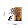 Elegáns dekoratív fa falkiegészítő, 58 x 59 cm | 50% fa (3 cm vastag) és 50% fém | Egyedi dió és fekete kivitel, tökéletes a modern dekorációhoz