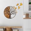 Kézzel festett dekoratív fa falkiegészítő, 92 x 71 x 3 cm | 100% tömör fa (3 cm) és fém (1,5 mm) | Egyedi színváltozatok a stílusos lakberendezéshez