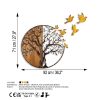 Kézzel festett dekoratív fa falkiegészítő, 92 x 71 x 3 cm | 100% tömör fa (3 cm) és fém (1,5 mm) | Egyedi színváltozatok a stílusos lakberendezéshez
