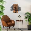 Elegáns dekoratív fa falkiegészítő, dió és fekete, 58 x 75 cm | 50% fa (3 cm) és fém (1,5 mm) | Egyedi textúra és színváltozatok