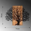 Elegáns dekoratív fa falkiegészítő, dió és fekete, 58 x 75 cm | 50% fa (3 cm) és fém (1,5 mm) | Egyedi textúra és színváltozatok