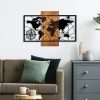 Elegáns dekoratív fa falkiegészítő, 57 x 84 cm | 100% valódi fa (3 cm) és fém (1,5 mm) | Egyedi dió-fekete kivitel, tökéletes otthoni dekorációhoz