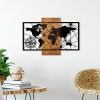 Elegáns dekoratív fa falkiegészítő, 57 x 84 cm | 100% valódi fa (3 cm) és fém (1,5 mm) | Egyedi dió-fekete kivitel, tökéletes otthoni dekorációhoz