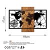 Elegáns dekoratív fa falkiegészítő, 57 x 84 cm | 100% valódi fa (3 cm) és fém (1,5 mm) | Egyedi dió-fekete kivitel, tökéletes otthoni dekorációhoz