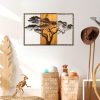 Kézzel festett dekoratív fa falkiegészítő, 90 x 58 x 3 cm | 100% tömör fa (3 cm) és fém (1,5 mm) | Egyedi színváltozatok a stílusos lakberendezéshez