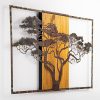 Kézzel festett dekoratív fa falkiegészítő, 90 x 58 x 3 cm | 100% tömör fa (3 cm) és fém (1,5 mm) | Egyedi színváltozatok a stílusos lakberendezéshez