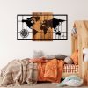 Elegáns dekoratív fa falkiegészítő, 70 x 121 cm | 100% valódi fa (3 cm) és fém (1,5 mm) | Egyedülálló dió-fekete kivitel, bármilyen térbe tökéletes