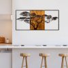 Kézzel festett dekoratív fa falkiegészítő, 147 x 70 x 3 cm | 100% tömör fa (3 cm) és fém (1,5 mm) | Egyedi dizájn természetes variációkkal