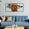 Kézzel festett dekoratív fa falkiegészítő, 147 x 70 x 3 cm | 100% tömör fa (3 cm) és fém (1,5 mm) | Egyedi dizájn természetes variációkkal
