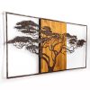 Kézzel festett dekoratív fa falkiegészítő, 147 x 70 x 3 cm | 100% tömör fa (3 cm) és fém (1,5 mm) | Egyedi dizájn természetes variációkkal
