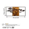 Kézzel festett dekoratív fa falkiegészítő, 147 x 70 x 3 cm | 100% tömör fa (3 cm) és fém (1,5 mm) | Egyedi dizájn természetes variációkkal