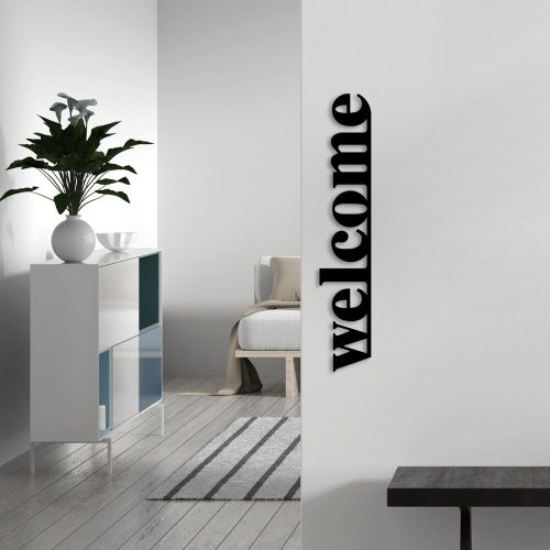 Stílusos fekete dekoratív fém fali kiegészítő, 70 x 13 cm | 100% fém, 1,5 mm vastag | Könnyen falra szerelhető, tökéletes a modern lakberendezéshez