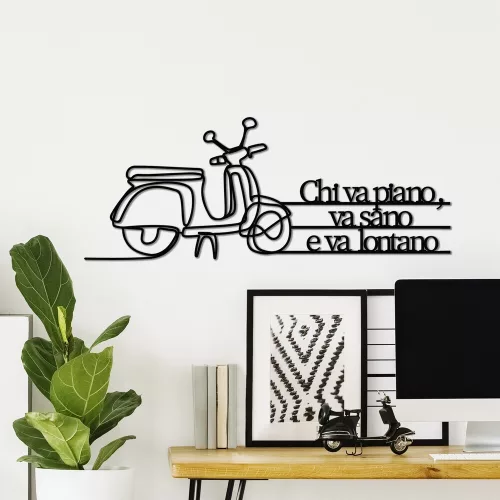 Stílusos fekete dekoratív fém falkiegészítő, 60 x 25 cm | 100% fém, 1,5 mm vastagság | Könnyű és modern design lakberendezéshez