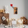 Elegáns dekoratív fa falkiegészítő, 83 x 60 cm, 100% fa és fém, dió és fekete | Egyedi dizájn, könnyen rögzíthető falra, természetes változatok