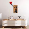 Elegáns dekoratív fa falkiegészítő, 83 x 60 cm, 100% fa és fém, dió és fekete | Egyedi dizájn, könnyen rögzíthető falra, természetes változatok