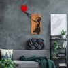 Elegáns dekoratív fa falkiegészítő, 83 x 60 cm, 100% fa és fém, dió és fekete | Egyedi dizájn, könnyen rögzíthető falra, természetes változatok