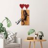 Elegáns dekoratív fa falkiegészítő, 50 x 80 cm, 100% valódi fa (3 cm vastag) és fém, dió és fekete | Egyedi színváltozatok a stílusos lakberendezéshez
