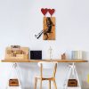 Elegáns dekoratív fa falkiegészítő, 50 x 80 cm, 100% valódi fa (3 cm vastag) és fém, dió és fekete | Egyedi színváltozatok a stílusos lakberendezéshez