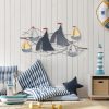 Kézzel festett dekoratív fém falkiegészítő, 123 x 60 cm | 100% fém, 1,5 mm vastag | Egyedi műalkotás lakberendezéshez, elegáns és stílusos design