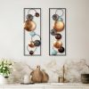 Kézzel festett dekoratív fém falkiegészítő (2 db), 32 x 92 x 4 cm | 100% fém, egyedi színváltozatok | Tökéletes otthoni dekorációhoz és művészeti megjelenítéshez