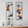 Kézzel festett dekoratív fém falkiegészítő (2 db), 32 x 92 x 4 cm | 100% fém, egyedi színváltozatok | Tökéletes otthoni dekorációhoz és művészeti megjelenítéshez