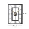 Elegáns fekete dekoratív fém falióra, 49 x 34,5 cm | 100% fém (2 mm) | Csendes mechanizmus, egyszerű fali rögzítés | Stílusos kiegészítő bármilyen helyhez