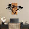 Elegáns dekoratív fa falkiegészítő, 90 x 58 cm | 100% valódi fa (3 cm vastag) és fém | Egyedi dió-fekete dizájn, tökéletes otthoni dekorációhoz