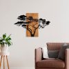 Elegáns dekoratív fa falkiegészítő, 90 x 58 cm | 100% valódi fa (3 cm vastag) és fém | Egyedi dió-fekete dizájn, tökéletes otthoni dekorációhoz