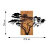 Elegáns dekoratív fa falkiegészítő, 90 x 58 cm | 100% valódi fa (3 cm vastag) és fém | Egyedi dió-fekete dizájn, tökéletes otthoni dekorációhoz